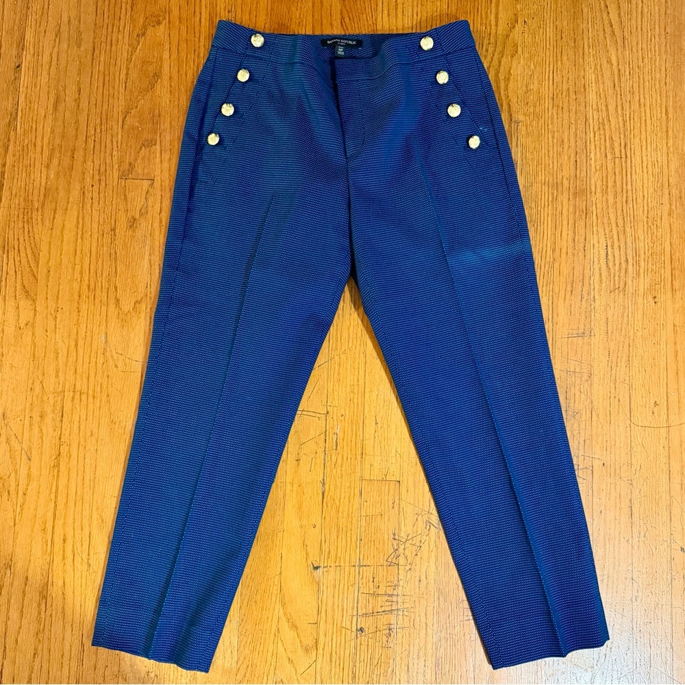 Banana Republic Avery Pants in Navy Polka Dot